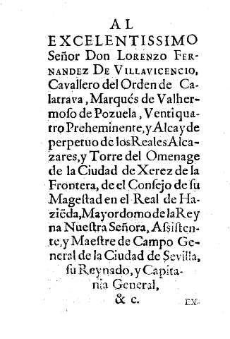 Al Excelentissimo Señor Don Lorenzo Fernandez de Villavicencio ...