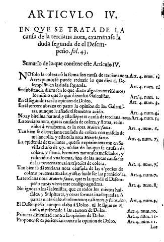 Articulo IV. Sumario de lo que se contiene en el Articulo IV.