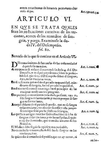 Articulo VI. Sumario de lo que se contiene en el Articulo VI.