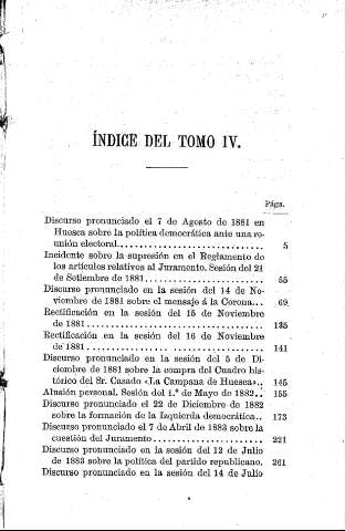 Índice del Tomo IV