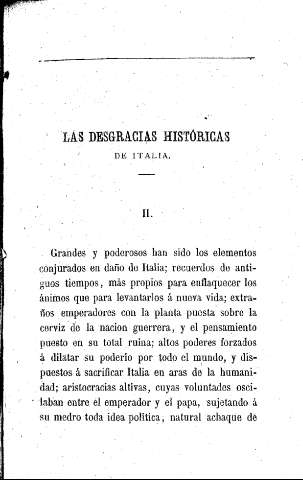 Las desgracias históricas de Italia. II