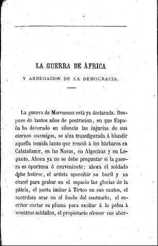 La guerra de África y abnegación de la democracia