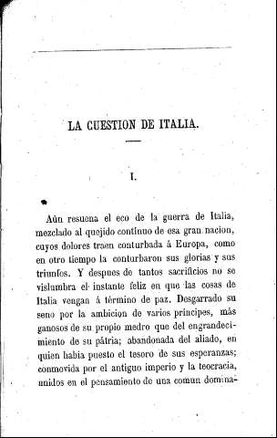 La cuestion de Italia