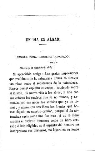 Un día en Algar - Señora doña Carolina Coronado