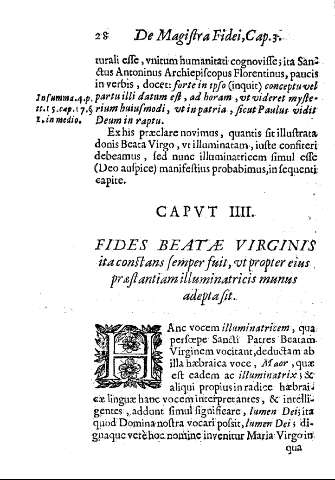 Cap. IIII. Fides Beate Virginis itaconstans semper fuit, ...