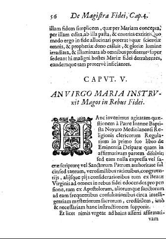 Cap. V. Anvirgo Maria Instruxit Magos in Rebus Fidei.