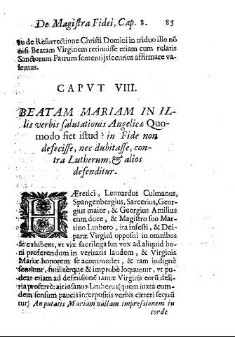 Cap. VIII. Beatam ;ariam in Illis verbis salutationis Angelicae Quomodo fiet iftud ...