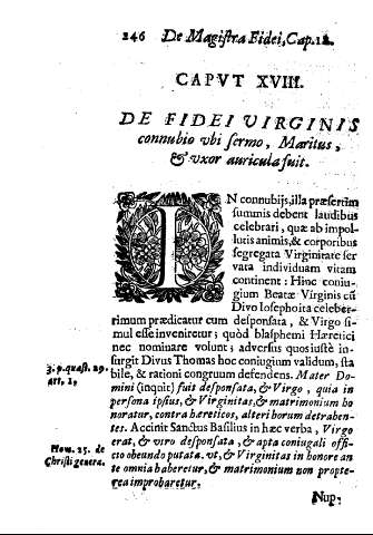 Cap. XVIII. De Fidei Virginis cannubio ubi sermo, ...