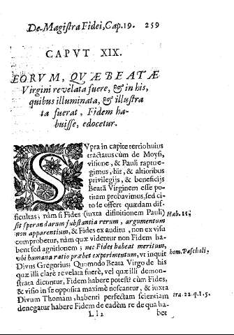 Cap. XIX. Eorum, quae Beatae Virgini revelata fuere, ...