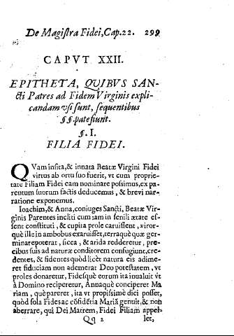 Cap. XXII. Epithea, quibus Sancti Patres ad Fidem Virginos explicandam ...