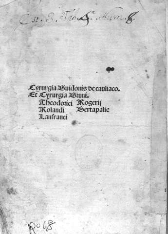 Lyrurgia Guidonis de cauliaco. Et Lyrurgia Gruni...