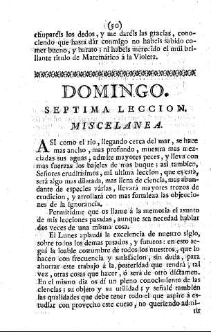 DOMINGO. SEPTIMA LECCION. MISCELANEA.
