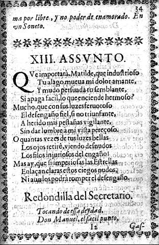 XIII. Assunto