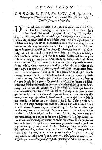 Aprovacion de El M.R.P.M. Fr. Lvis de Cozar ...
