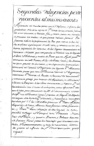 Segundas diligencias pertenecientes al mismo asunto