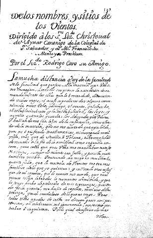 De los nombres y sitios de los Vientos