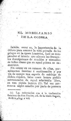 El mobiliario de la Odisea