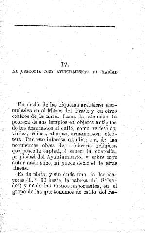 IV. La custodia del Ayuntamiento de Madrid