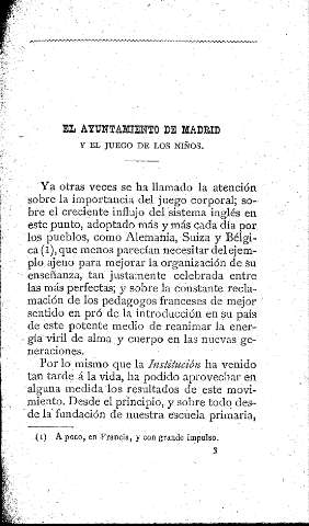 El Ayuntamiento de Madrid y el juego de los niños