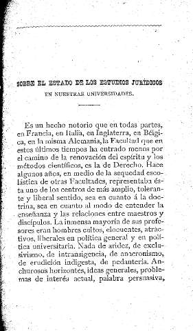 sobre el estado de los estudios jurídicos en nuestras universidades  