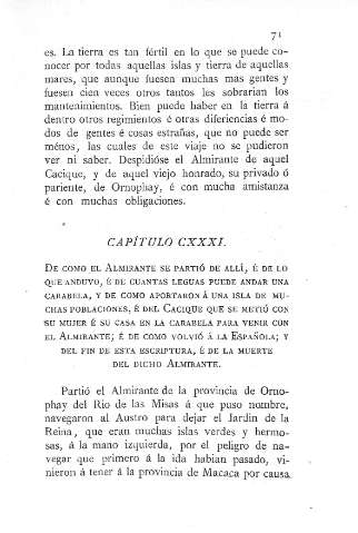 CXXXI. De cómo el Almirante se partió de allí...
