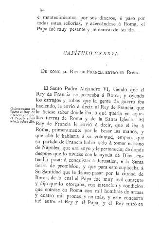 CXXXVI. De cómo el Rey de Francia entró en Roma
