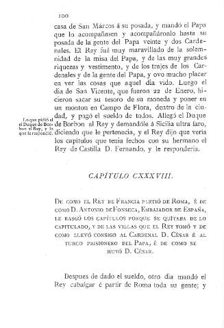 CXXXVIII. De cómo el Rey de Francia partió de Roma...