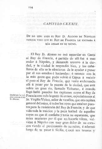 CXXXIX. De lo que hizo el Rey D. Alonso de Nápoles...