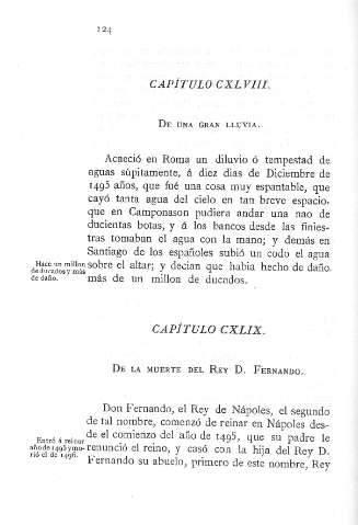 CXLVIII. De una gran lluvia. CXLIX. De la muerte del Rey D. Fernando