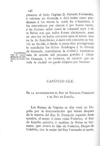 CLX. De la división entre el Rey de Nápoles Federico y el Rey de España