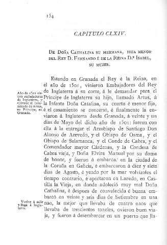 CLXIV. De Doña Catalina su hermana, hija menor del Rey D. Fernando é de la Reina Dª. Isabel, su mujer