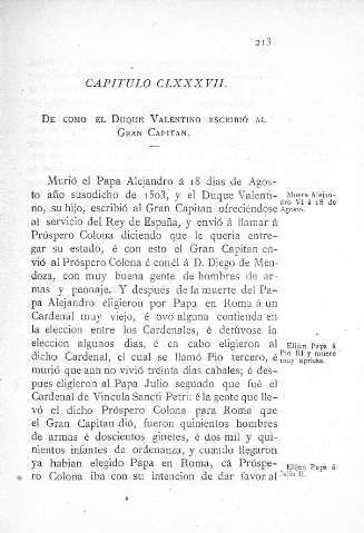 CLXXXVII. De cómo el Duque Valentino escribió al Gran Capitán
