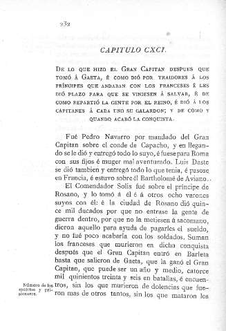 CXCI. De lo que hizo el Gran Capitán después que tomó a Gaeta...
