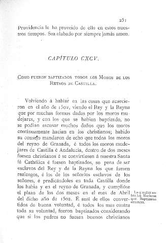 CXCV. Como fueron baptizados todos los moros de los Reynos de Castilla