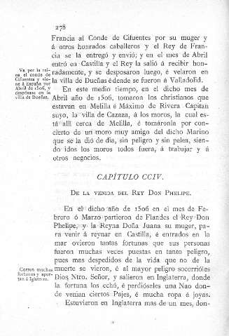 CCIV. De la venida del Rey Don Phelipe