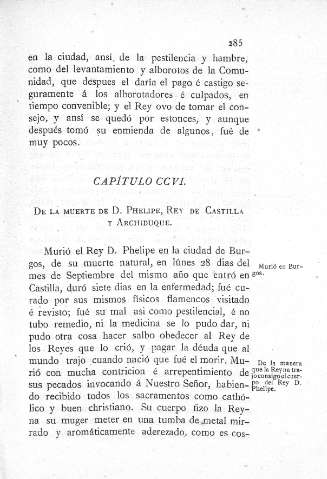 CCVI. De la muerte de D. Phelipe, Rey de Castilla y Archiduque