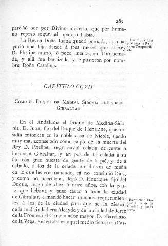 CCVII. Como el Duque de Medina Sidonia fue sobre Gibraltar