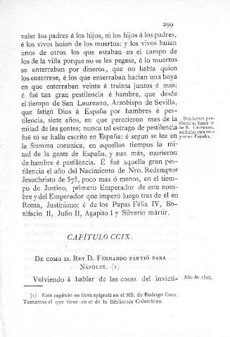 CCIX. De como el Rey D. Fernando partió para Nápoles
