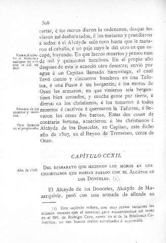 CCXII. Del desbarato que hicieron los moros