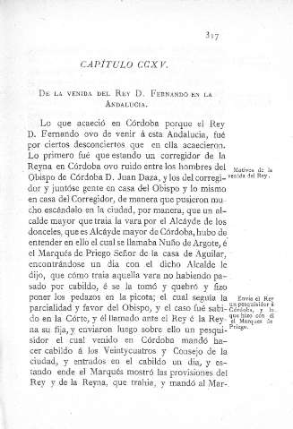 CCXV. De la venida del Rey D. Fernando en la Andalucía