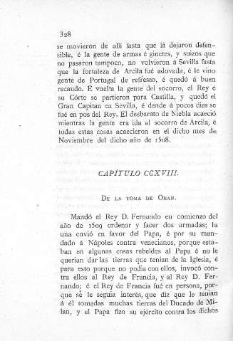 CCXVIII. De la toma de Oran