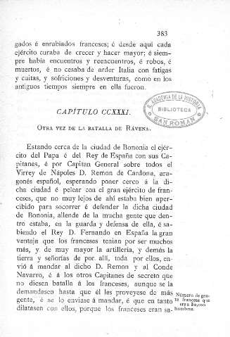 CCXXXI. Otra vez de la batalla de Rávena