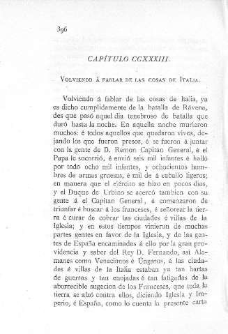 CCXXXIII. Volviendo á fablar de las cosas de Italia