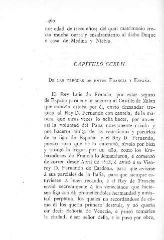 CCXLII. De las treguas de entre Francia y España