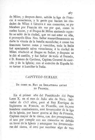 CCXLIII. De como el Rey de Inglaterra entró en Francia