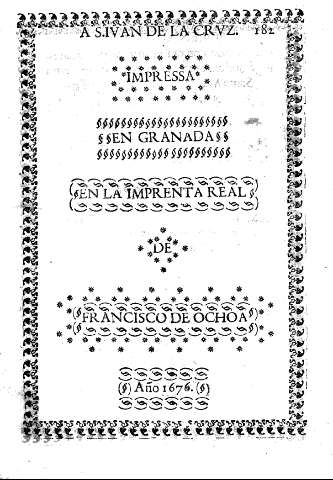 Impressa en Granada en la imprenta Francisco de ochoa. Año 1676