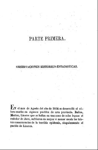 Parte Primera. Observaciones historico-estadísticas