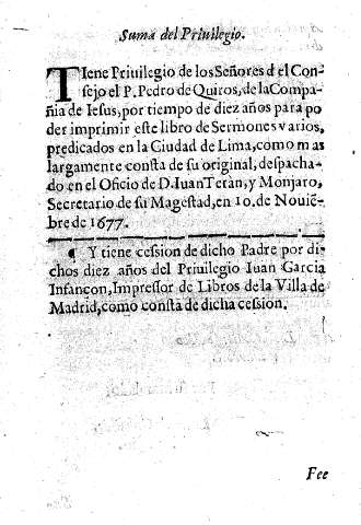 Suma del Privilegio.