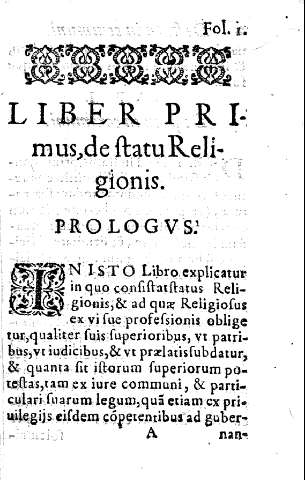 LIBER PRIMUS, de statu religionis. 