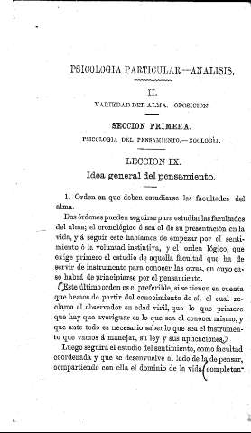 Psocología Particular. Análisis. Lección IX.